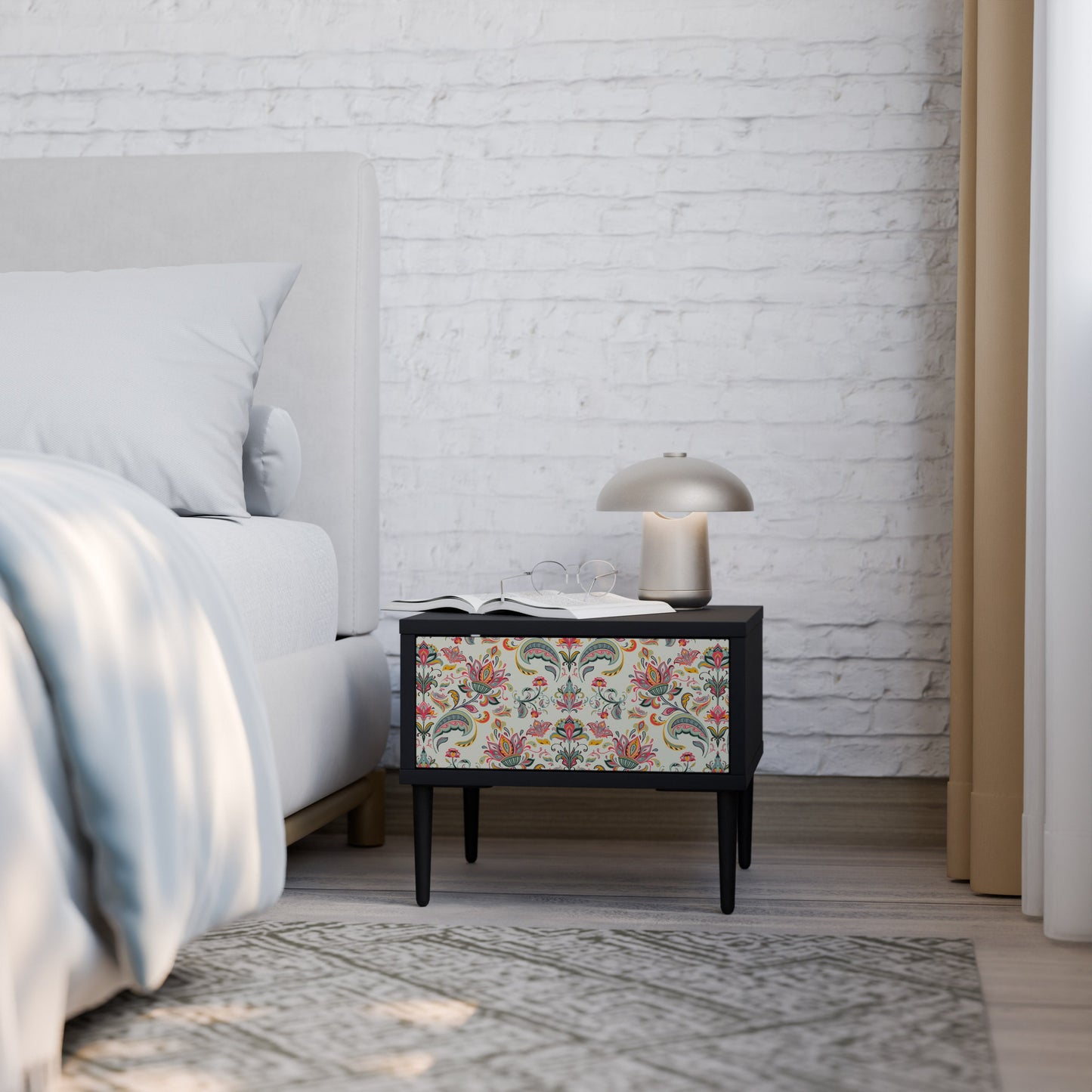 ORGANIC FOLKLORE Comodino in Finitura Nera