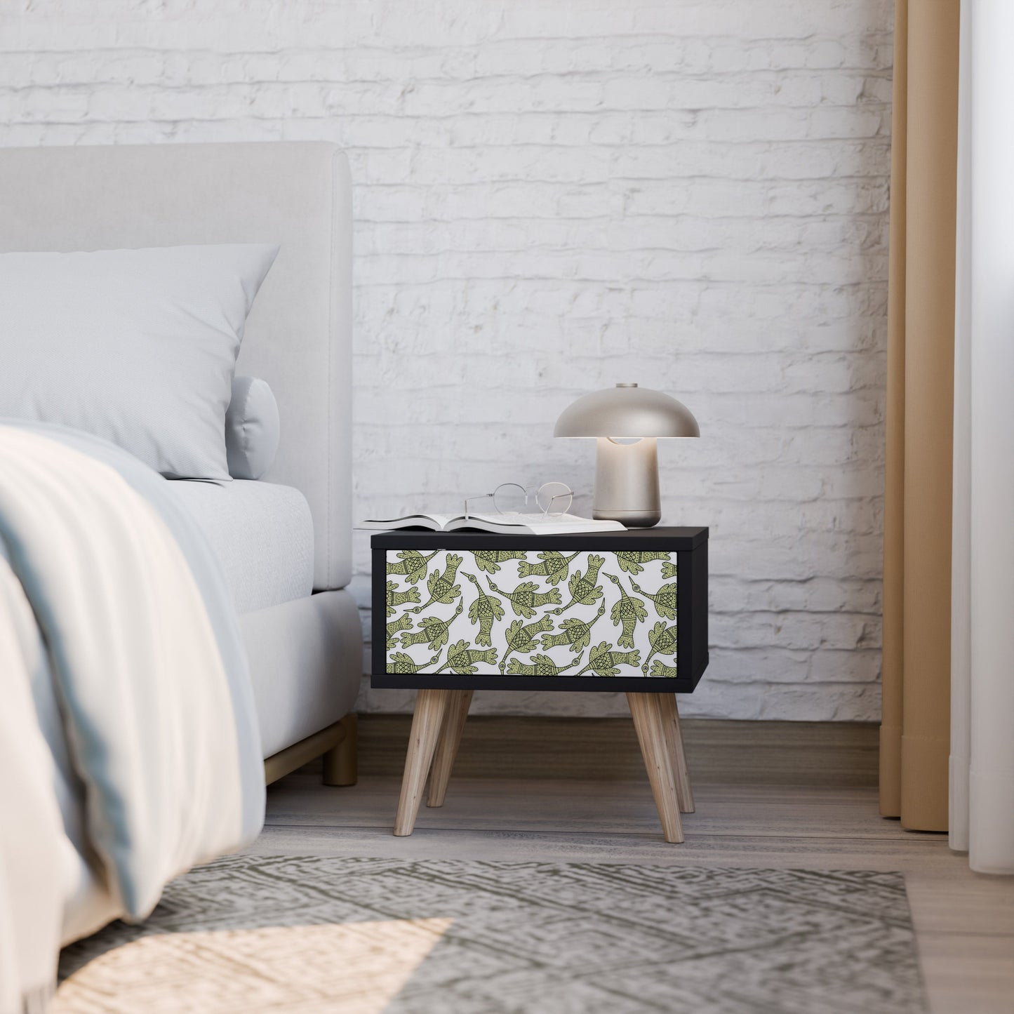 SEEDLING SONGBIRD Nightstand in Black Finish