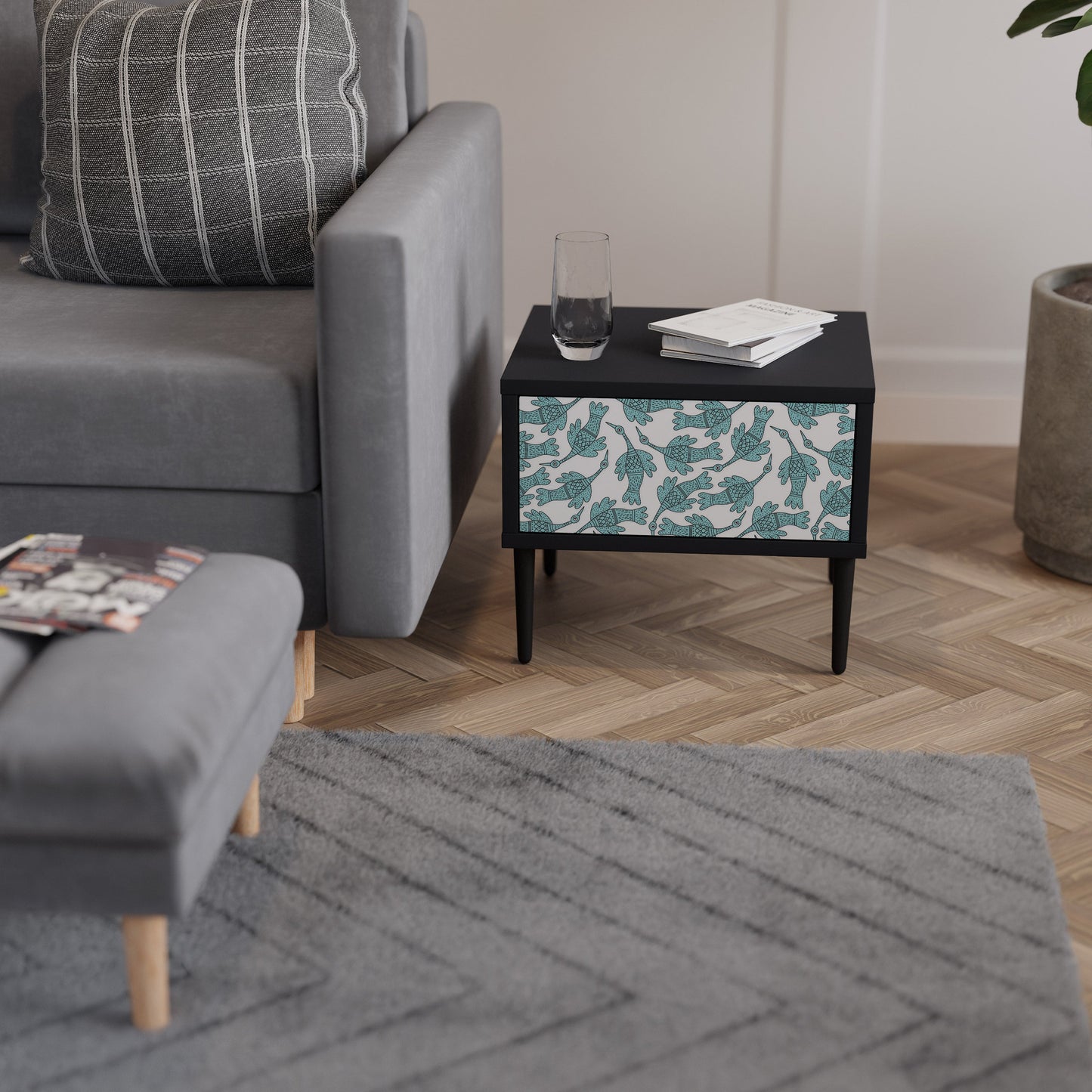 WATERSPOUT SONGIBIRD Comodino in Finitura Nera