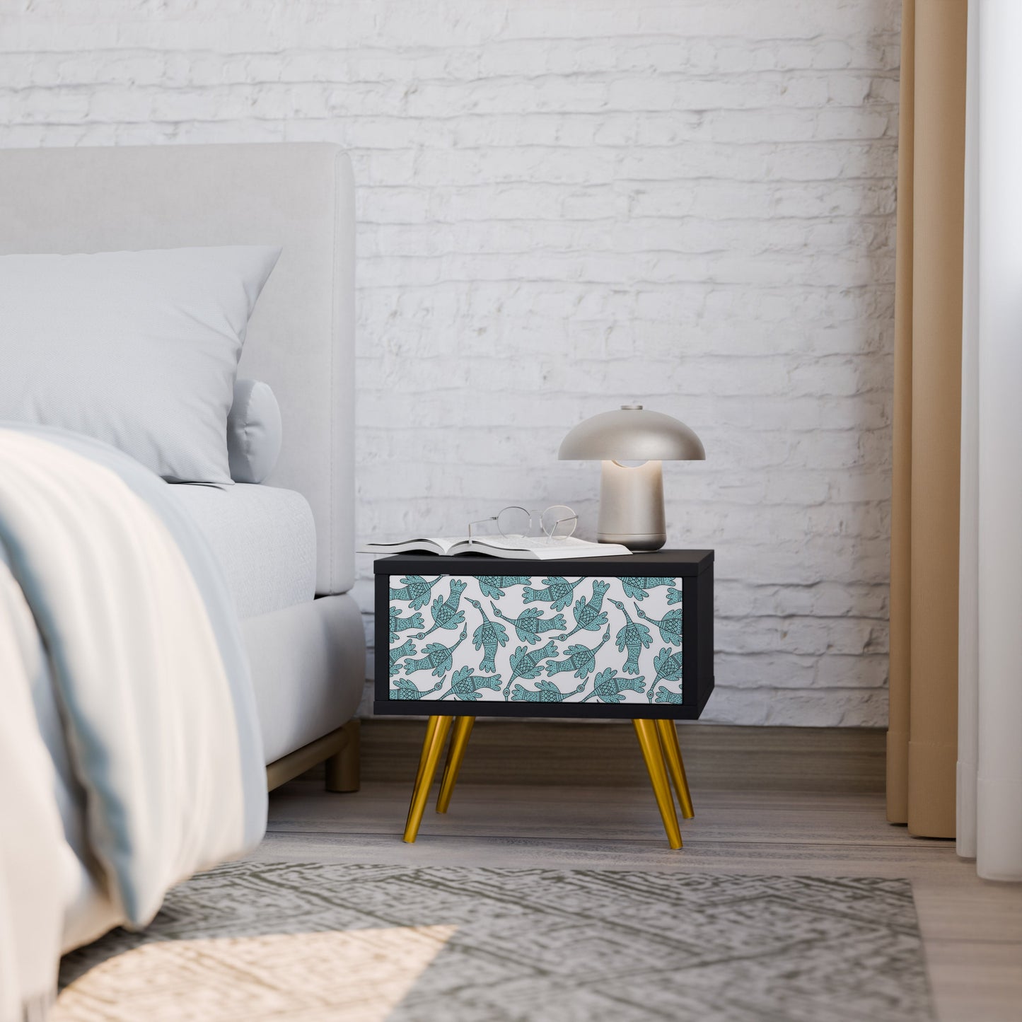 WATERSPOUT SONGIBIRD Comodino in Finitura Nera