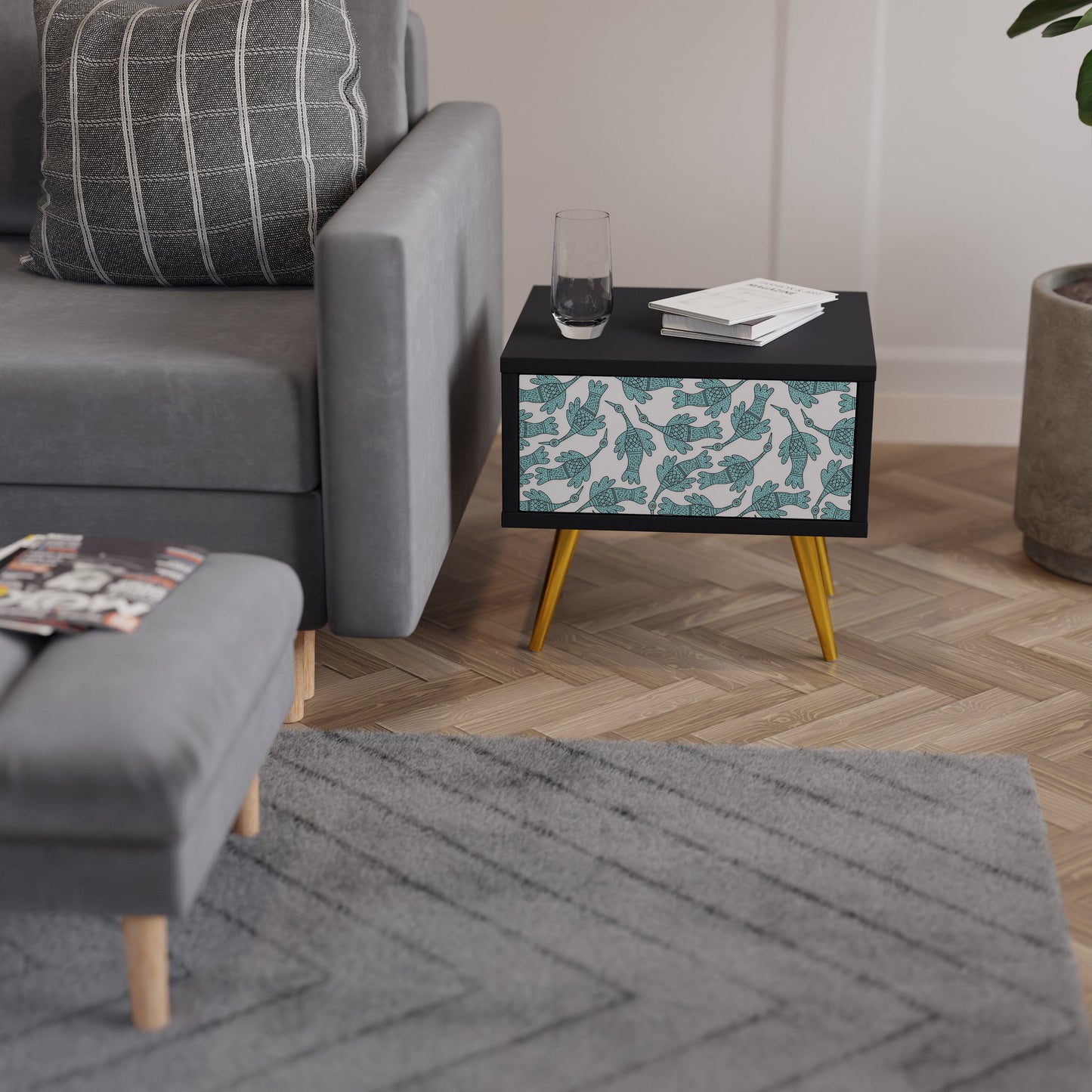 WATERSPOUT SONGIBIRD Comodino in Finitura Nera