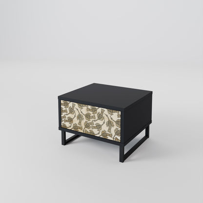 ALMONDINE SONGBIRD Nightstand in Black Finish