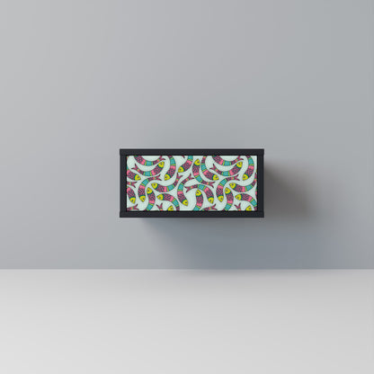 INDIAN FISH Comodino in Finitura Nera