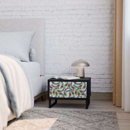 INDIAN FISH Comodino in Finitura Nera