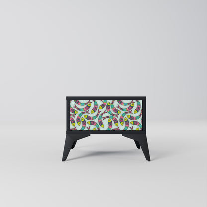 INDIAN FISH Comodino in Finitura Nera