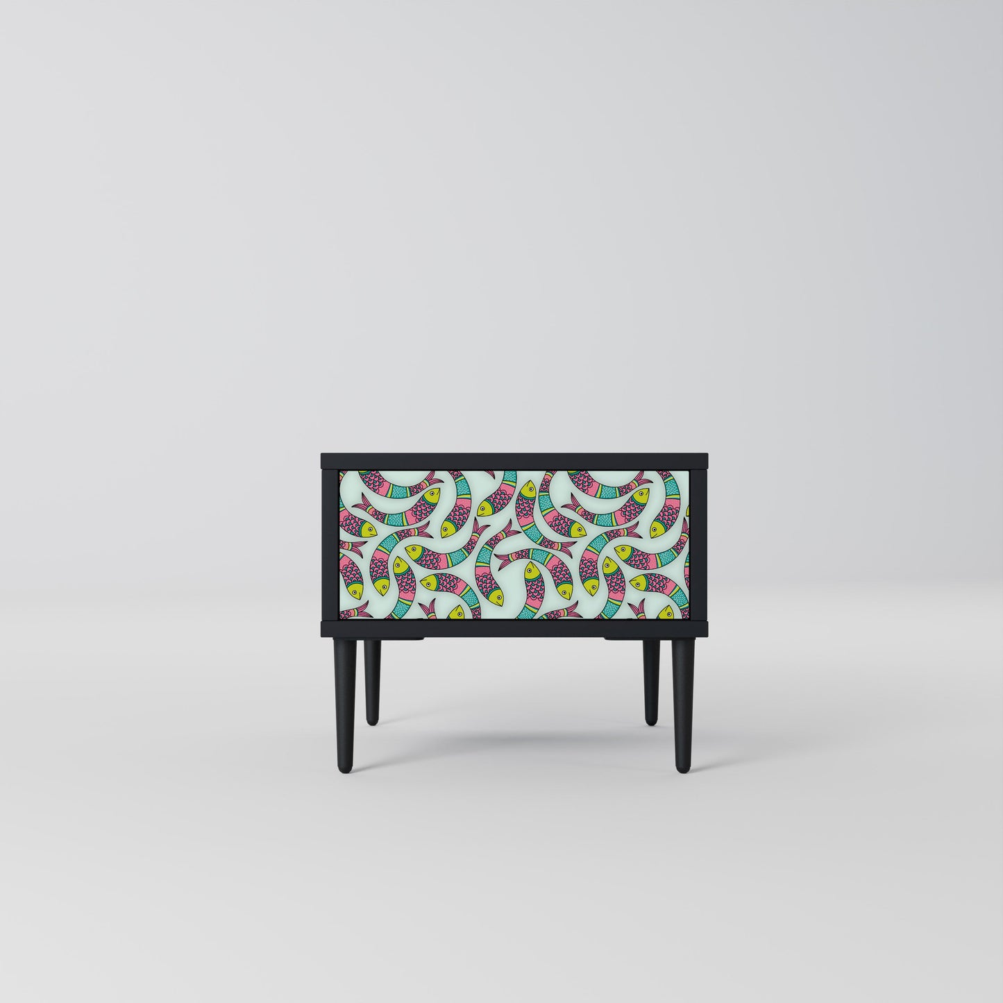 INDIAN FISH Comodino in Finitura Nera