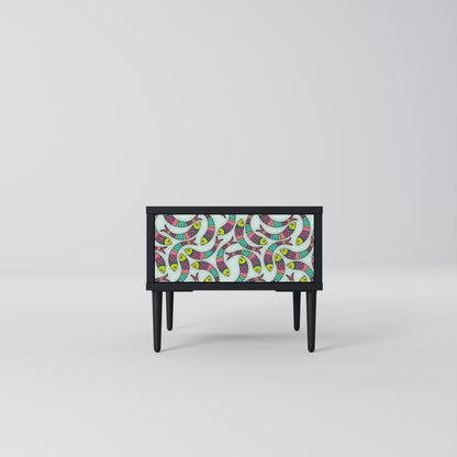 INDIAN FISH Comodino in Finitura Nera