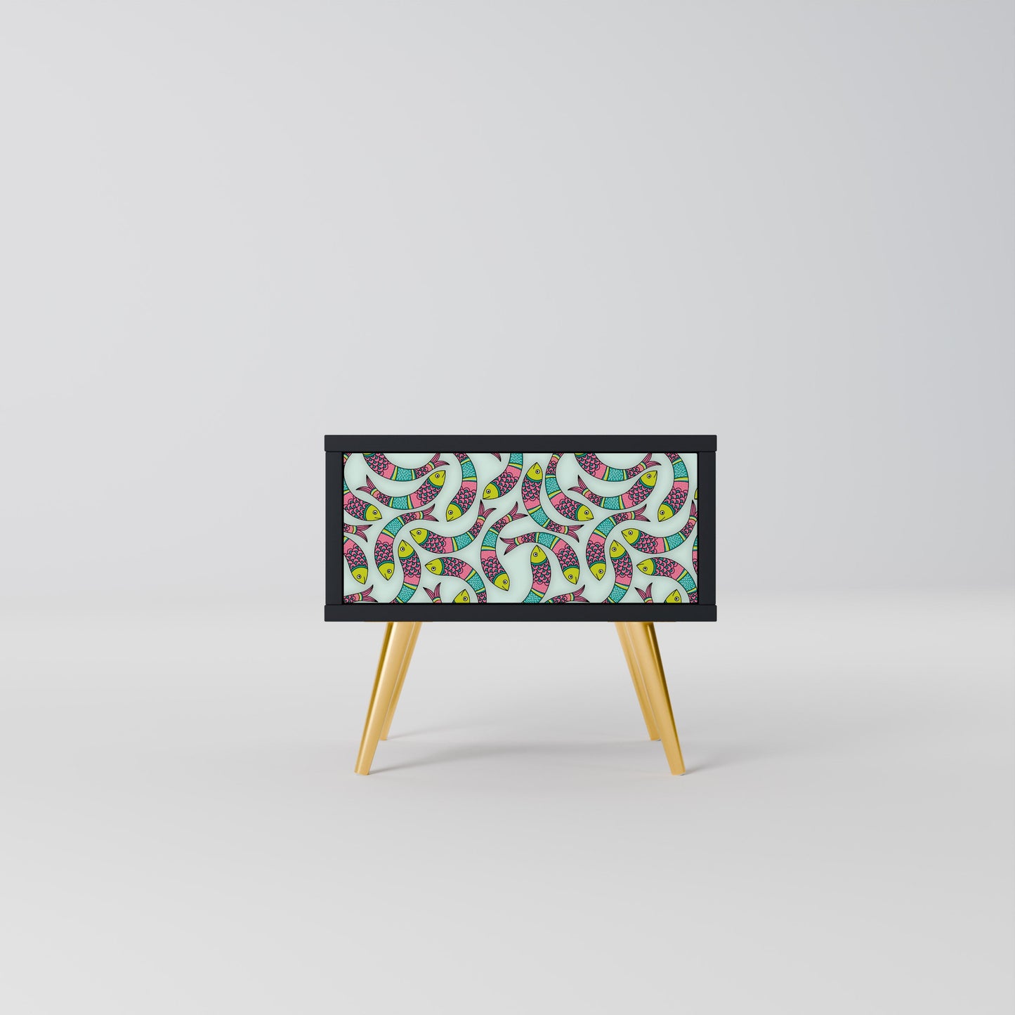 INDIAN FISH Comodino in Finitura Nera