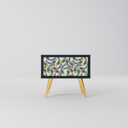 INDIAN FISH Comodino in Finitura Nera