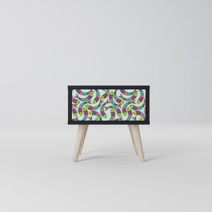 INDIAN FISH Comodino in Finitura Nera