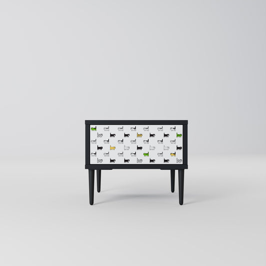CATS COMPILATION Nightstand in Black Finish