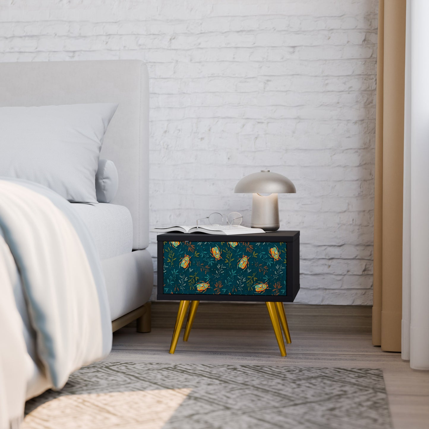 AUTUMN INSECTS Comodino in Finitura Nera