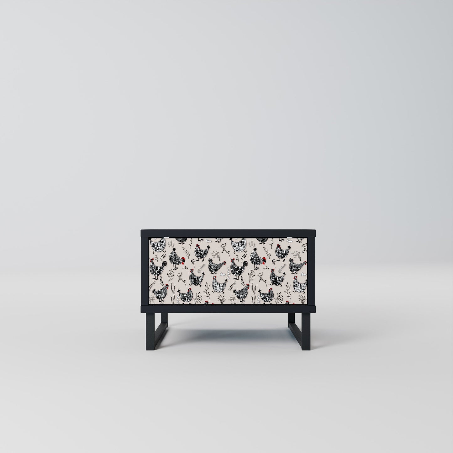 HAPPY HENS Comodino in Finitura Nera