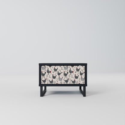 HAPPY HENS Comodino in Finitura Nera