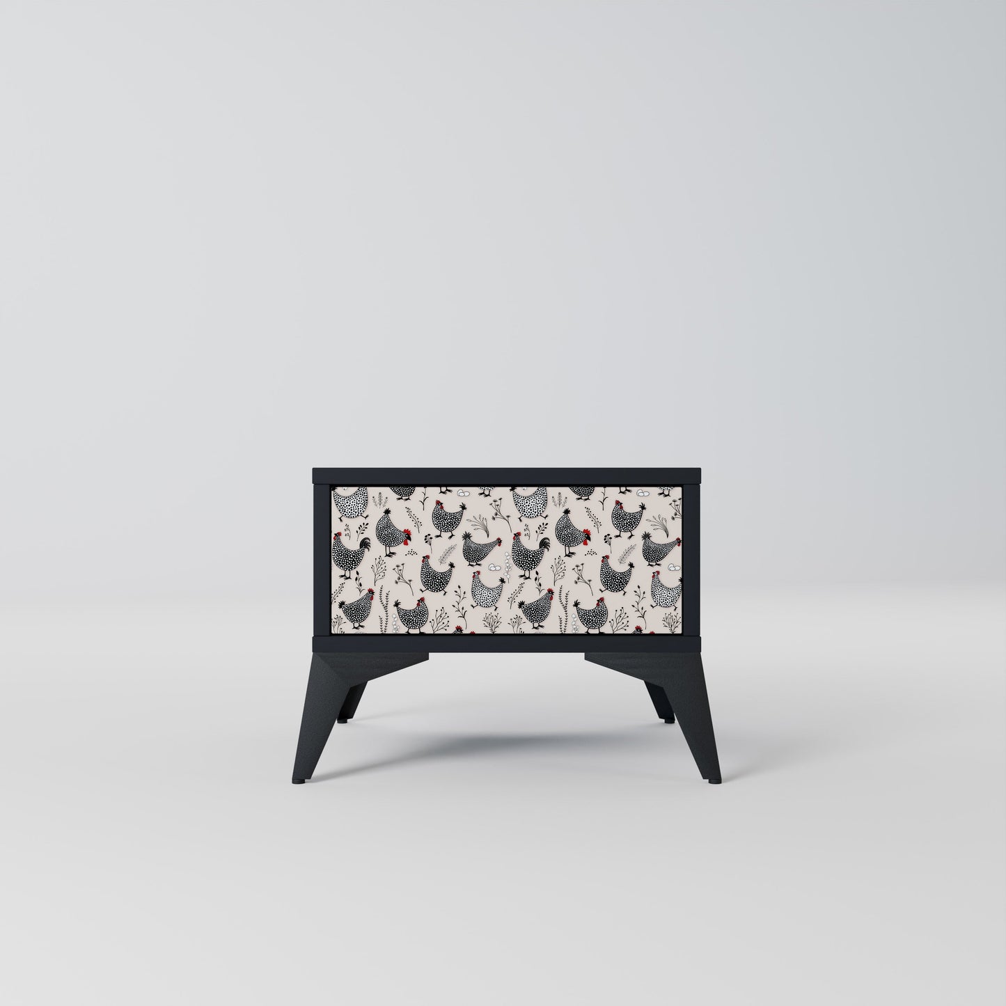 HAPPY HENS Comodino in Finitura Nera