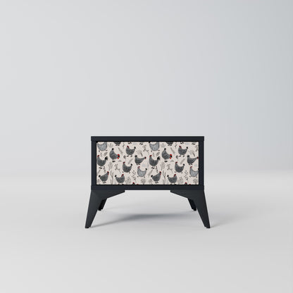 HAPPY HENS Comodino in Finitura Nera