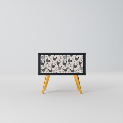 HAPPY HENS Comodino in Finitura Nera