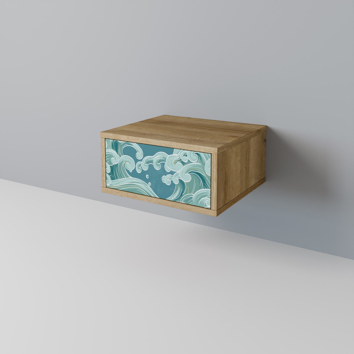 ASIAN SWAY Nightstand in Oak Effect