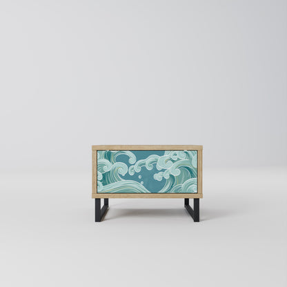 ASIAN SWAY Nightstand in Oak Effect