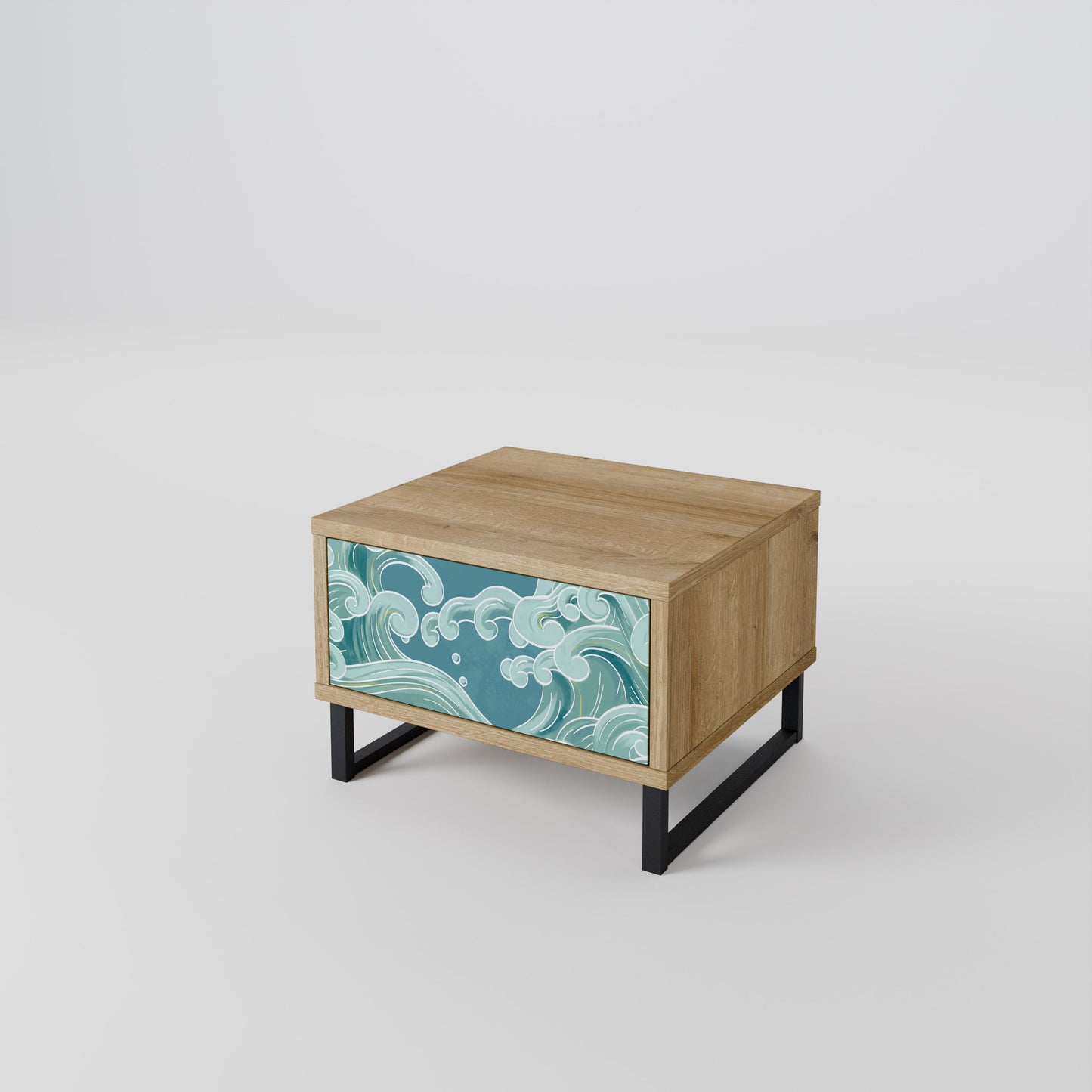 ASIAN SWAY Nightstand in Oak Effect
