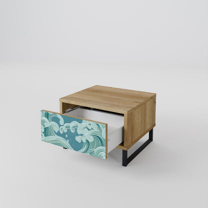 ASIAN SWAY Nightstand in Oak Effect