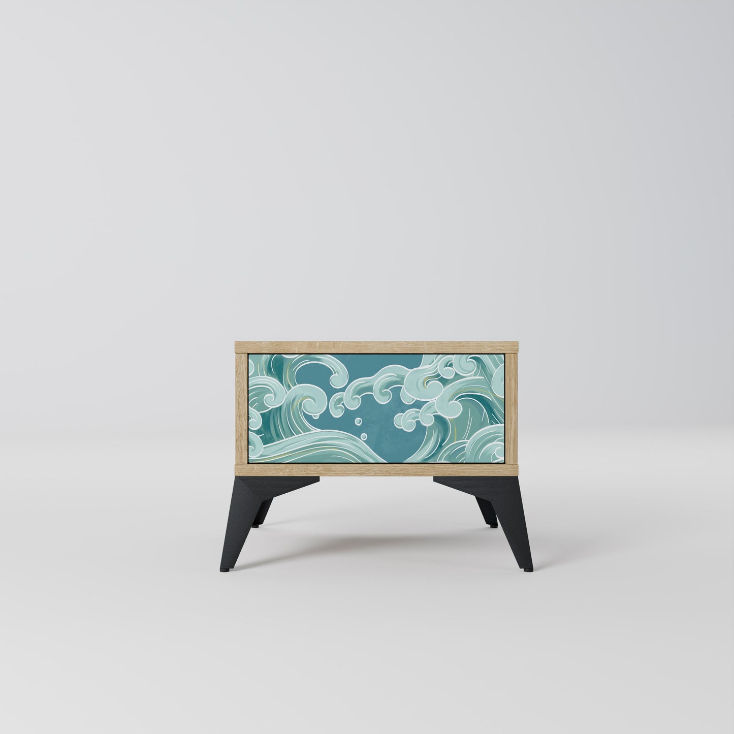 ASIAN SWAY Nightstand in Oak Effect