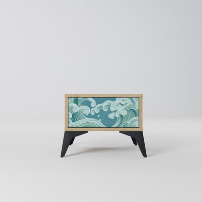 ASIAN SWAY Nightstand in Oak Effect
