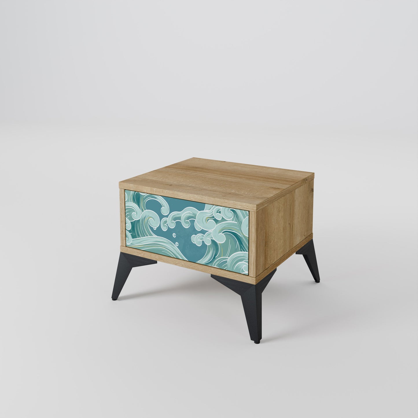 ASIAN SWAY Nightstand in Oak Effect