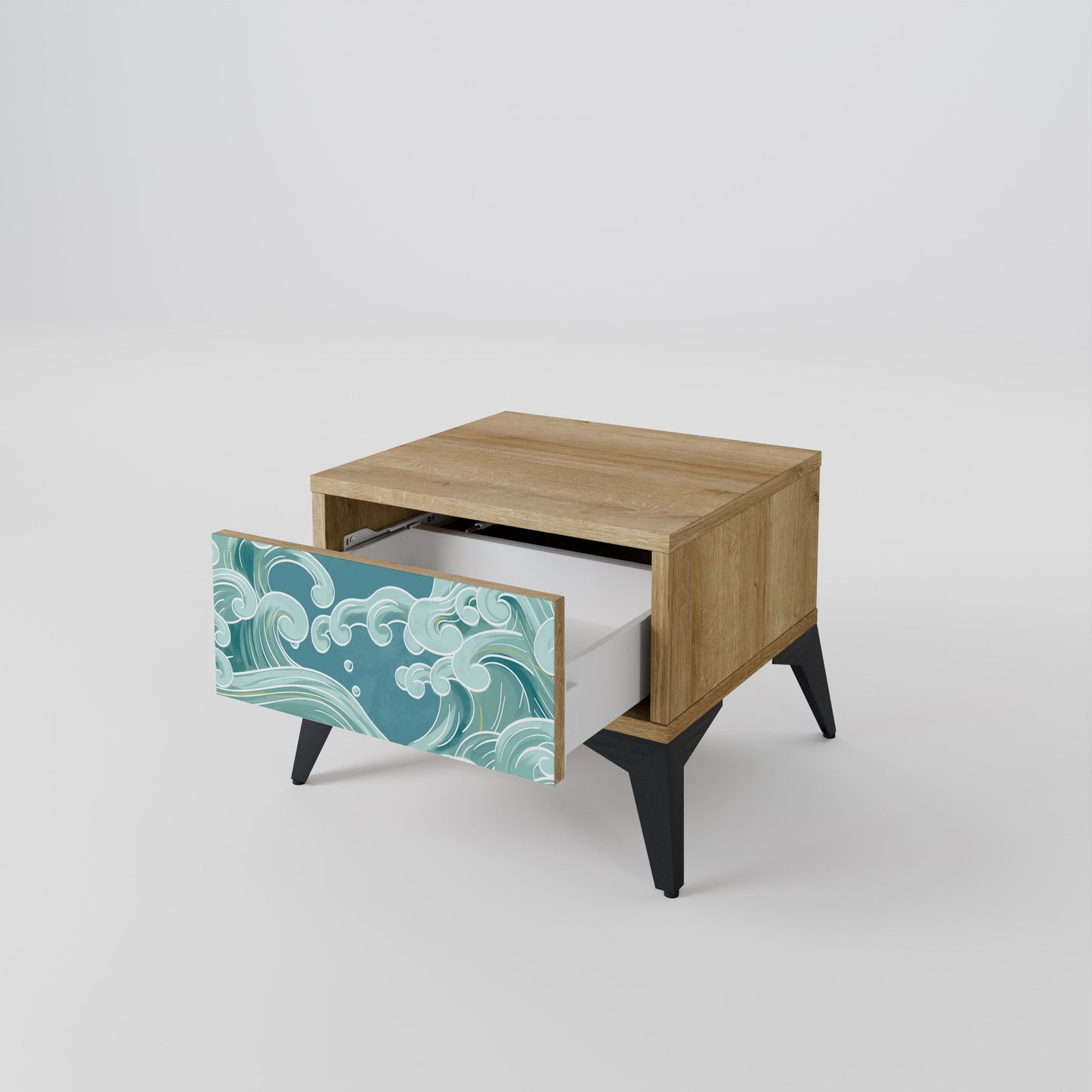 ASIAN SWAY Nightstand in Oak Effect