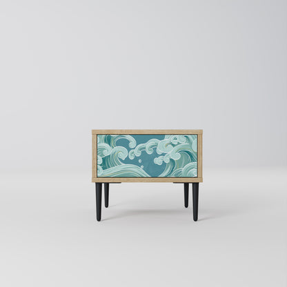 ASIAN SWAY Nightstand in Oak Effect