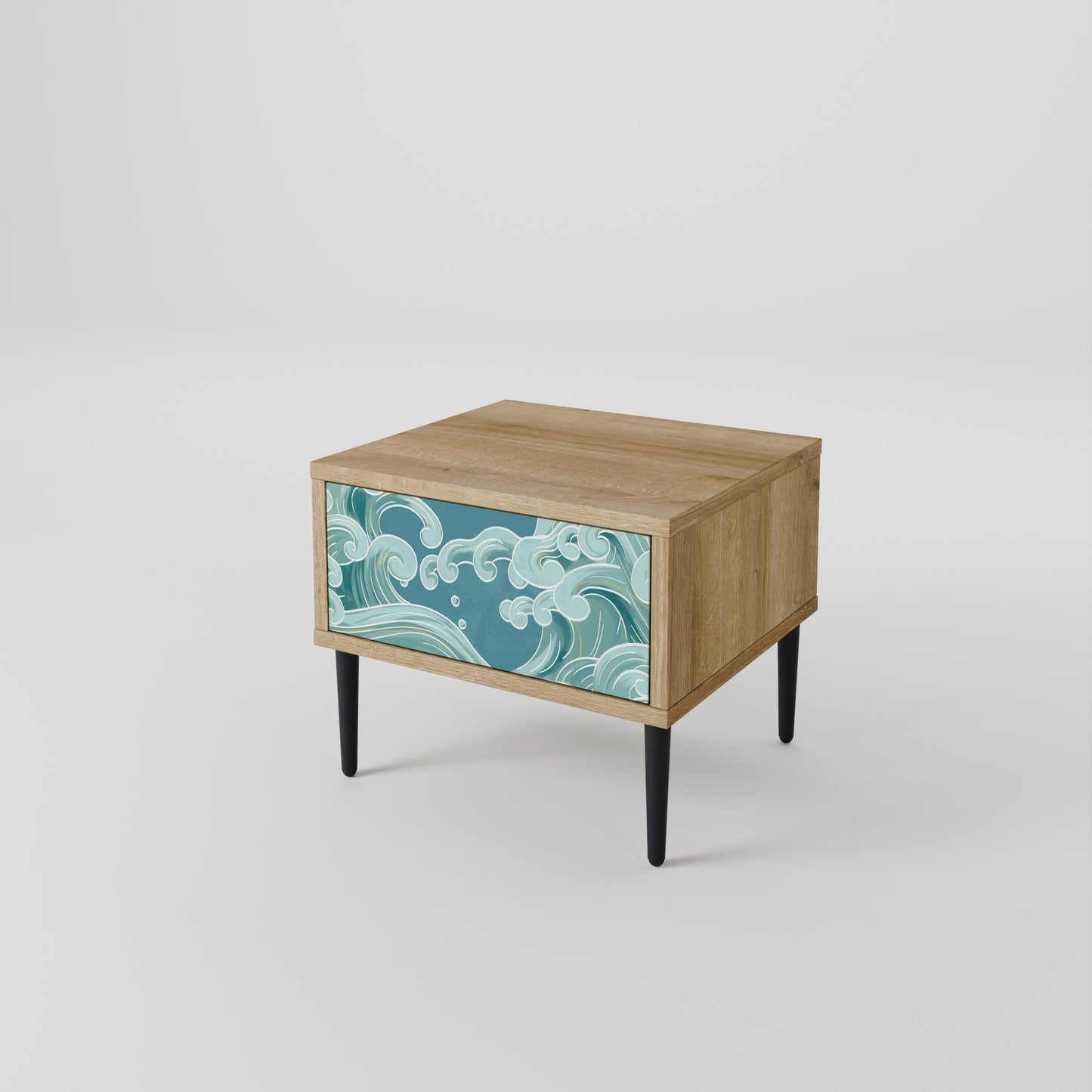 ASIAN SWAY Nightstand in Oak Effect