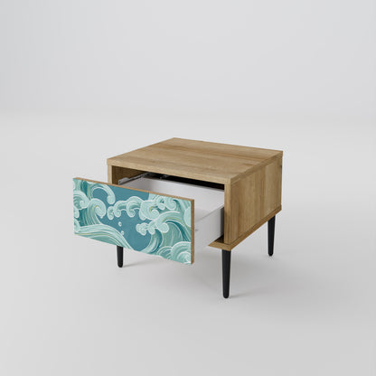 ASIAN SWAY Nightstand in Oak Effect