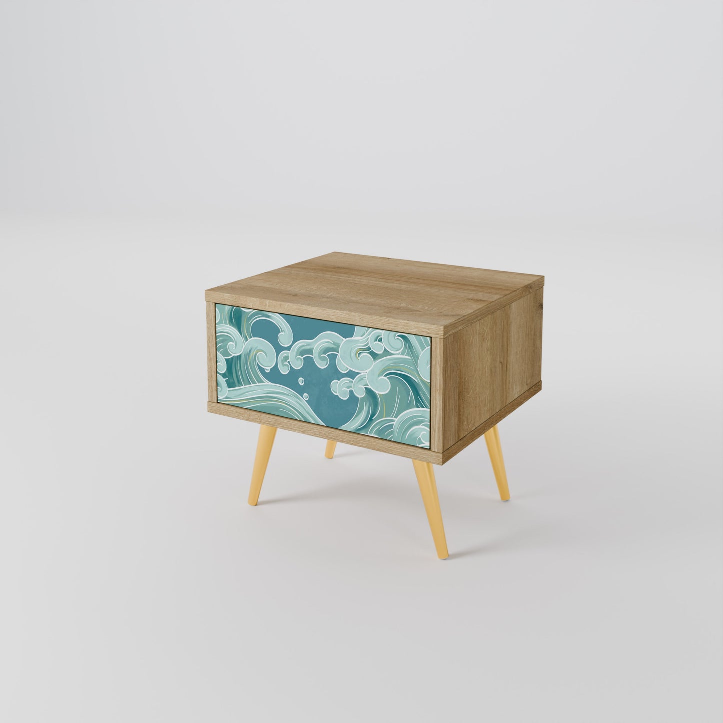ASIAN SWAY Nightstand in Oak Effect