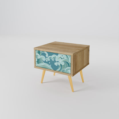 ASIAN SWAY Nightstand in Oak Effect