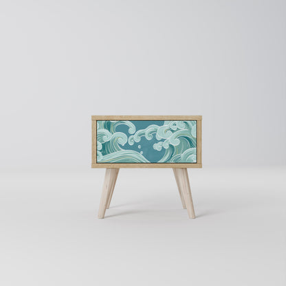 ASIAN SWAY Nightstand in Oak Effect