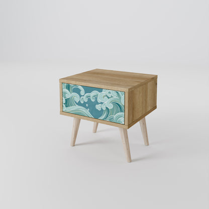 ASIAN SWAY Nightstand in Oak Effect
