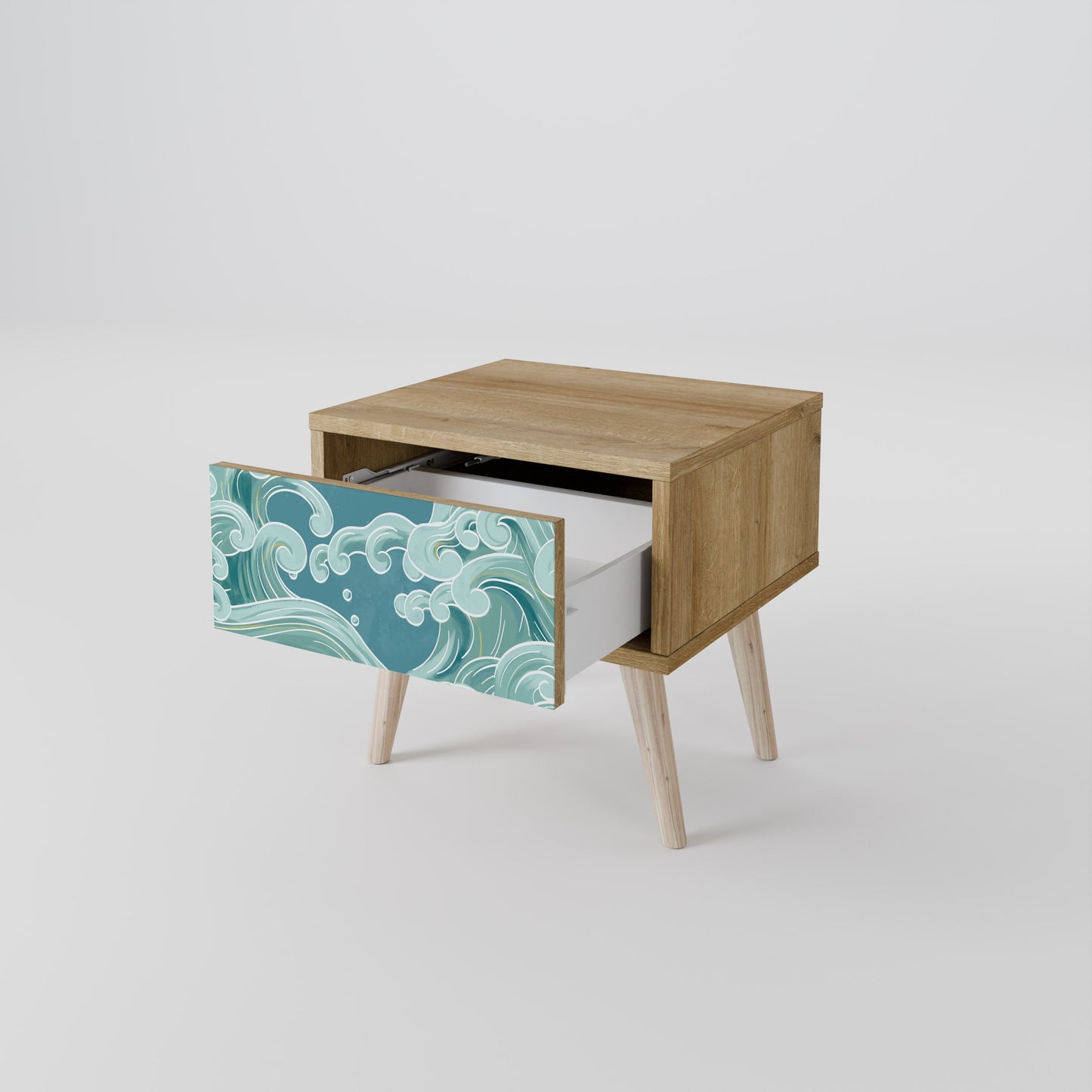 ASIAN SWAY Nightstand in Oak Effect