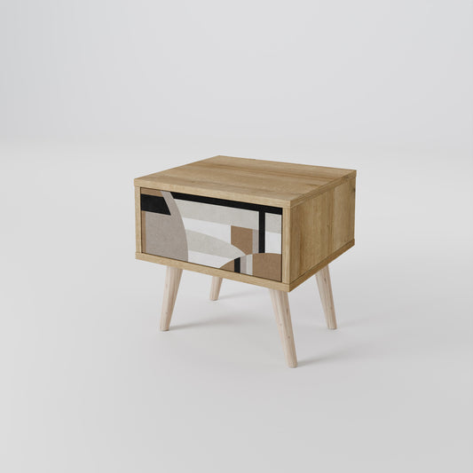 DELICATE MEMENTO Nightstand in Oak Effect