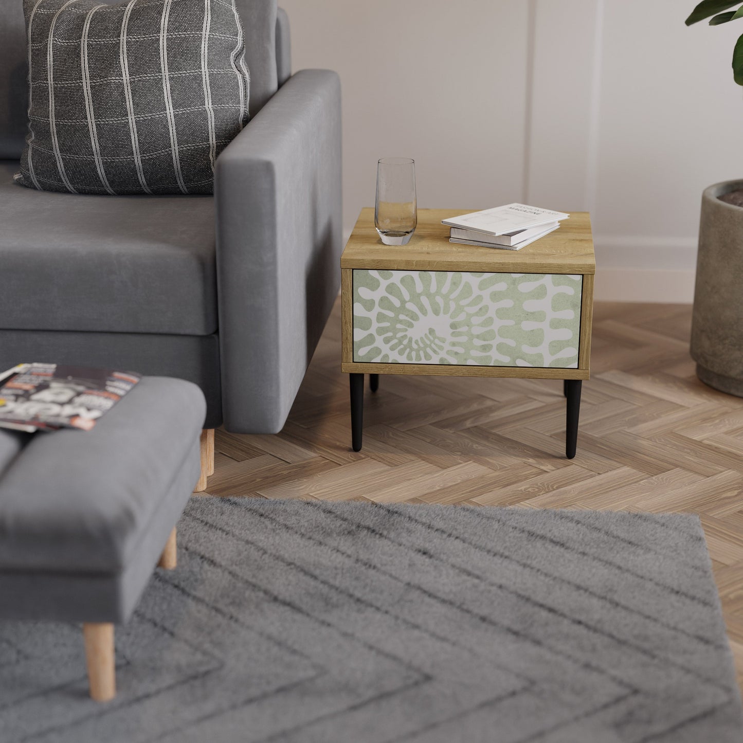 HELIX DANCE Nightstand in Oak Effect