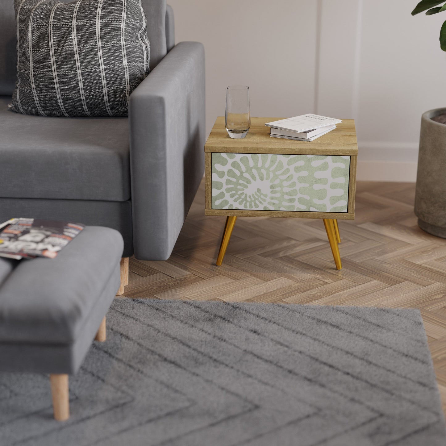 HELIX DANCE Nightstand in Oak Effect