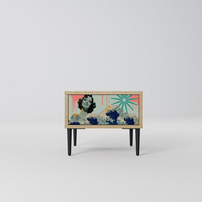 KANAGAWA BEAUTY Nightstand in Oak Effect