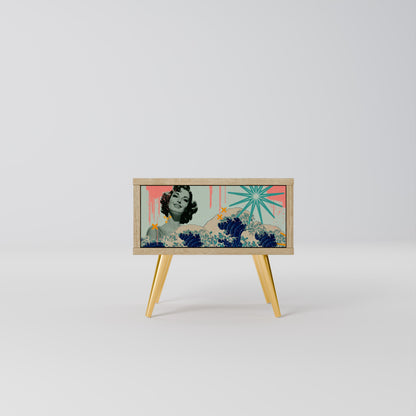 KANAGAWA BEAUTY Nightstand in Oak Effect