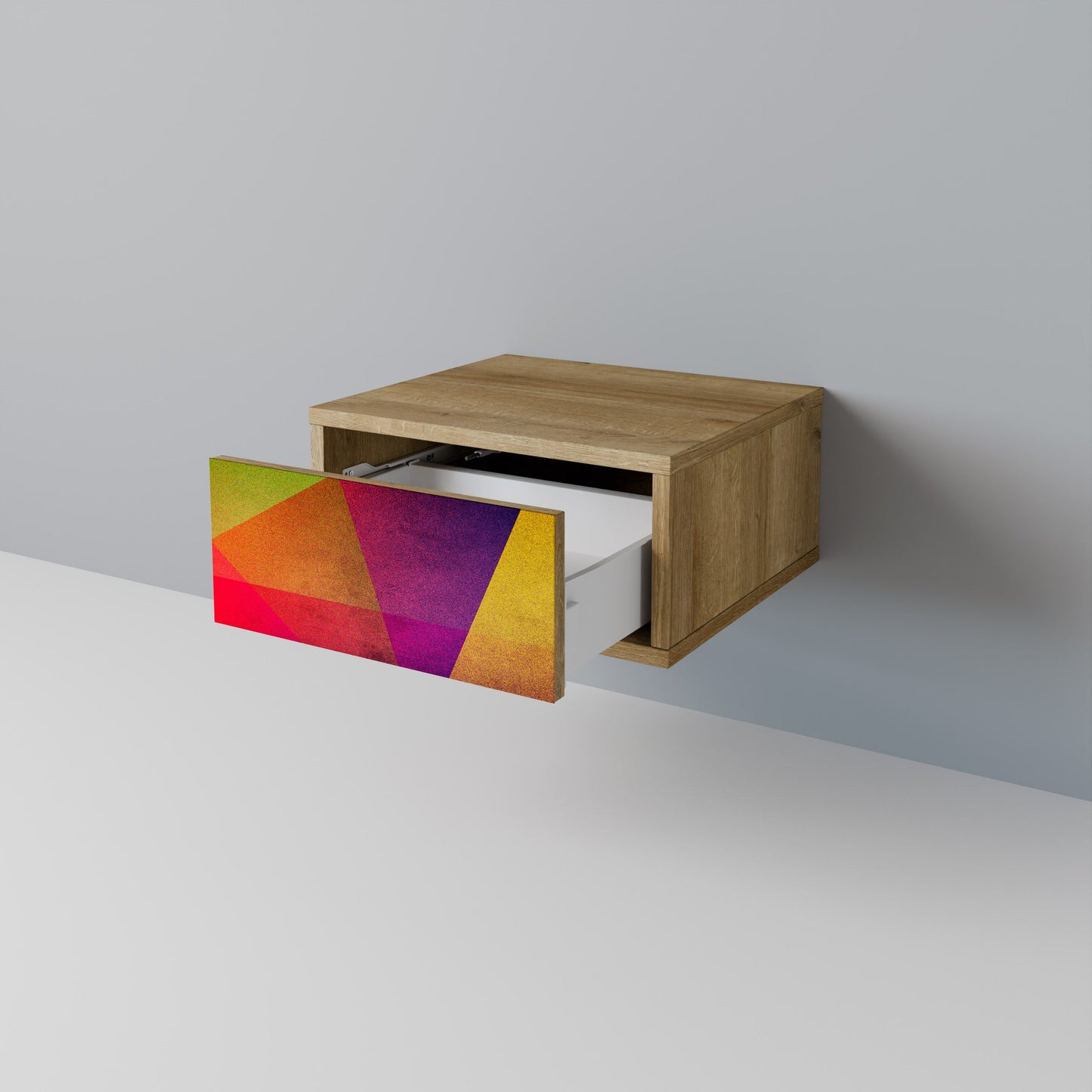 VIVID GEOMETRY Comodino in Effetto Rovere