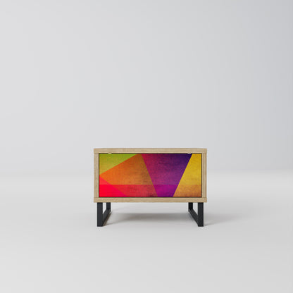 VIVID GEOMETRY Comodino in Effetto Rovere