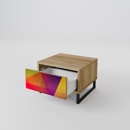 VIVID GEOMETRY Comodino in Effetto Rovere