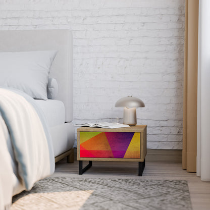 VIVID GEOMETRY Comodino in Effetto Rovere