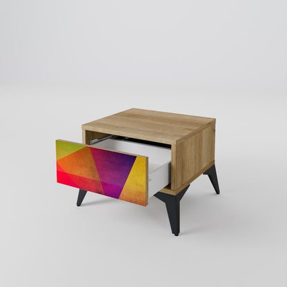 VIVID GEOMETRY Comodino in Effetto Rovere