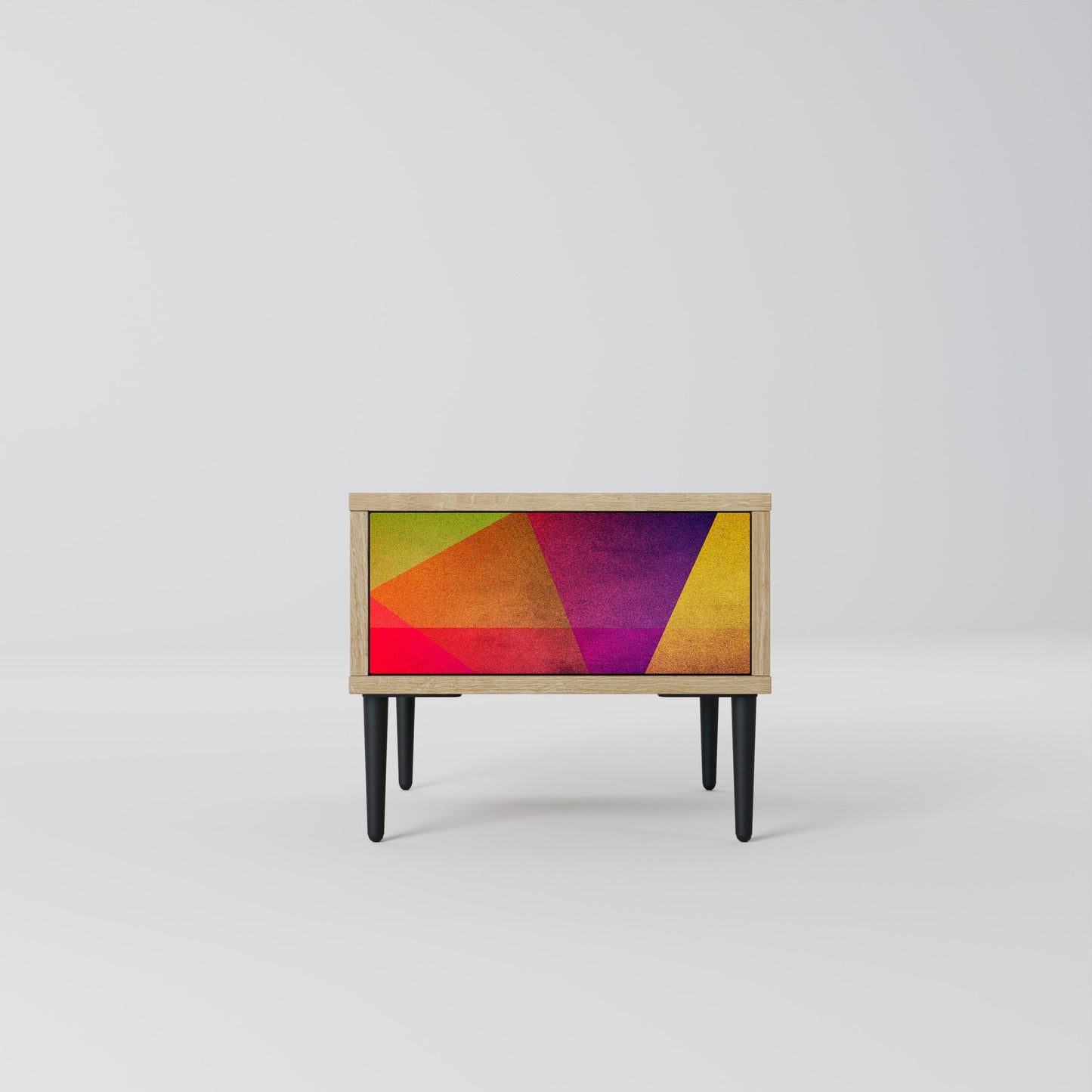 VIVID GEOMETRY Comodino in Effetto Rovere