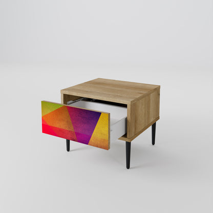 VIVID GEOMETRY Comodino in Effetto Rovere