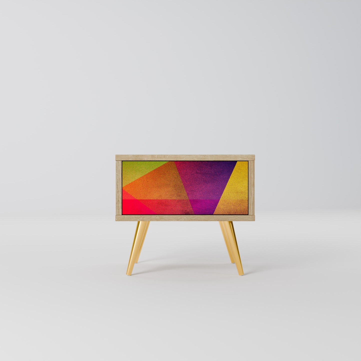 VIVID GEOMETRY Comodino in Effetto Rovere